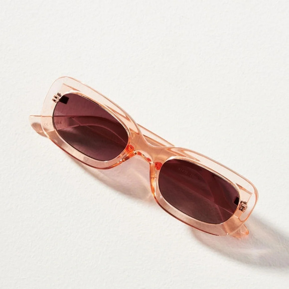 NWT Anthropologie Pink Rectangular Sunglasses - Picture 2 of 4
